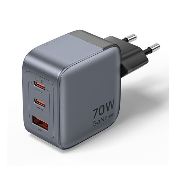 Сетевое зарядное устройство Vention 3 порта USB С+C+A GaN 70W