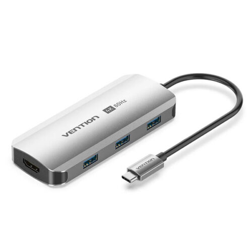 Док-станция Vention USB Type C 5 в 1 RJ45