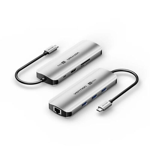 Док-станция Vention USB Type C 8 в 1 RJ45